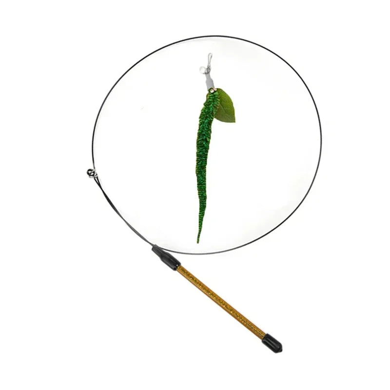 Simulation Bird Cat Teaser Wand — Interactive Feather Toy with Bell