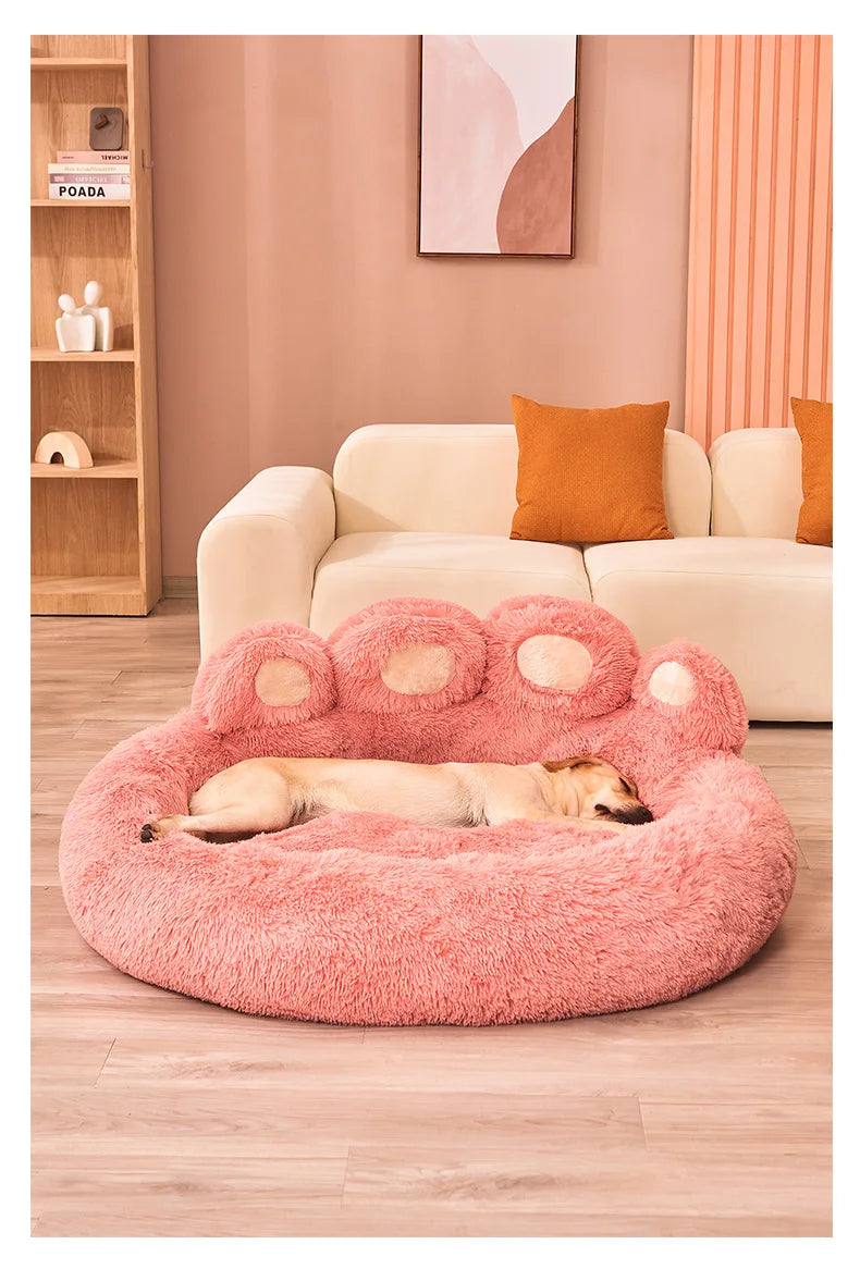 Iron Paw Fluffy Round Pet Bed