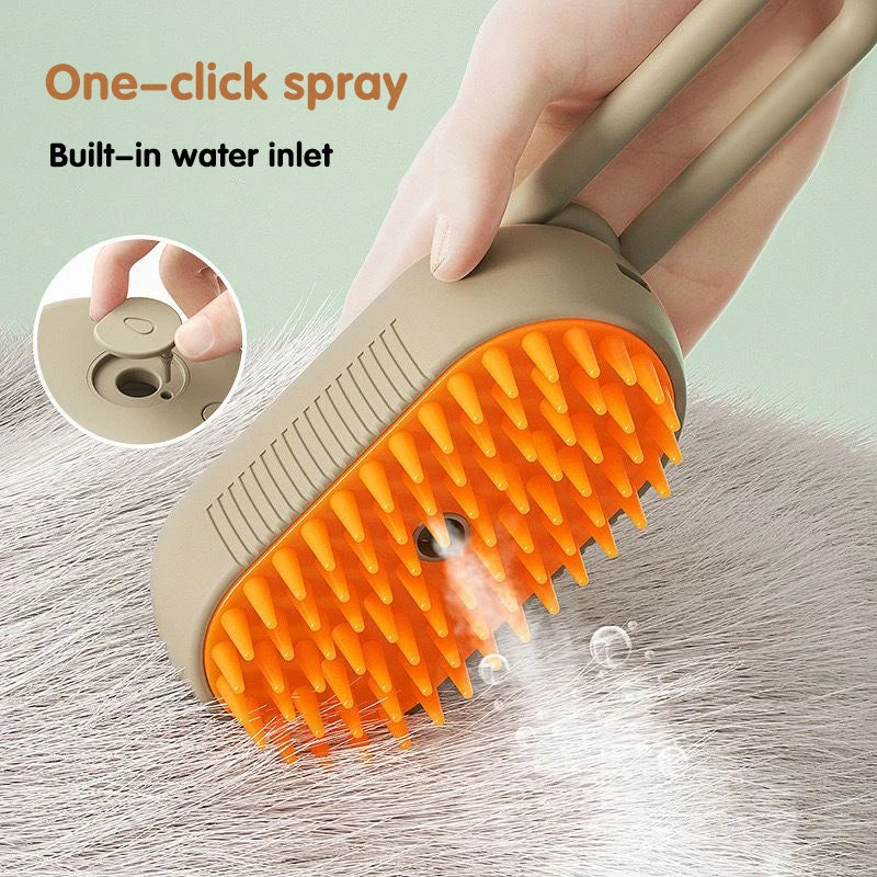 Iron Paw 3-in-1 Electric Steam Grooming Brush — Retractable Handle