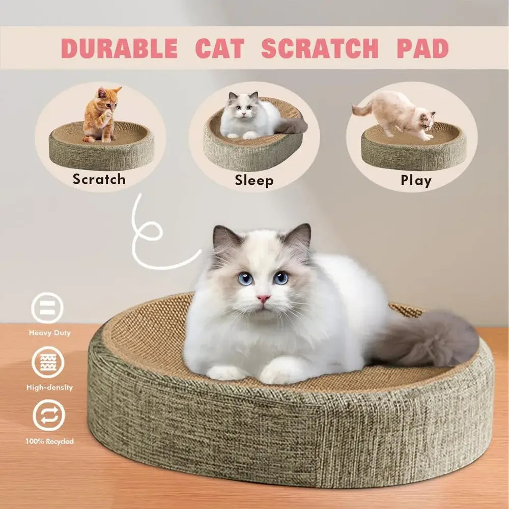 2-in-1 Sisal Cat Scratcher Bed — Furniture-Saving Lounger