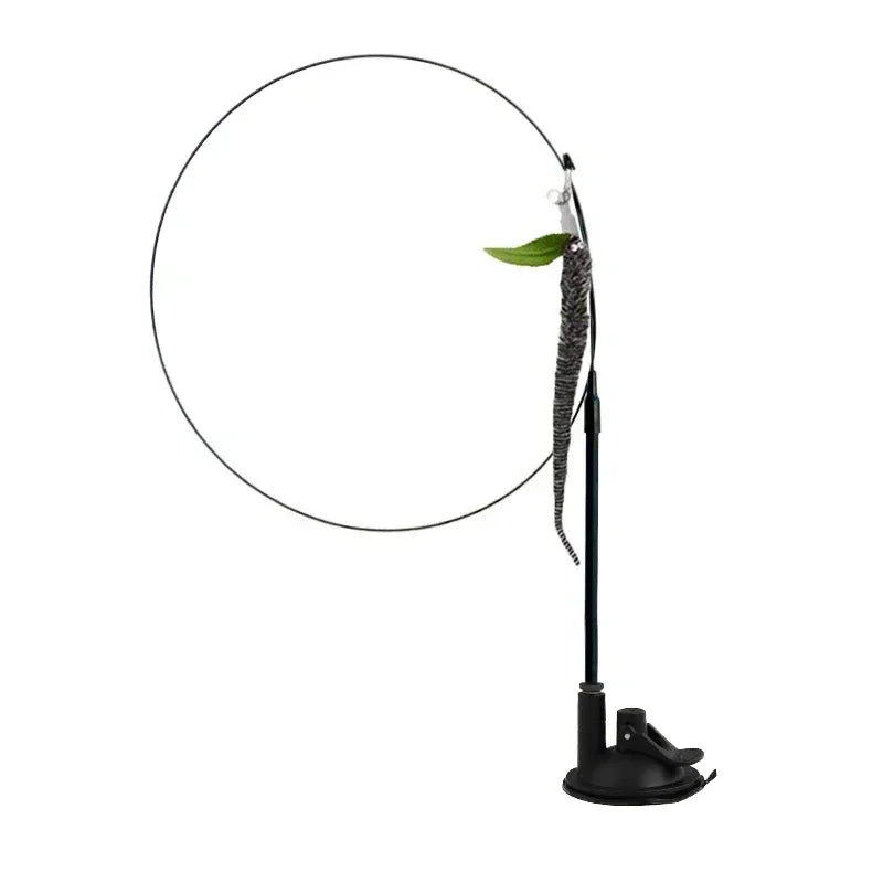 Simulation Bird Cat Teaser Wand — Interactive Feather Toy with Bell
