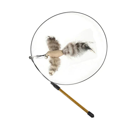 Simulation Bird Cat Teaser Wand — Interactive Feather Toy with Bell