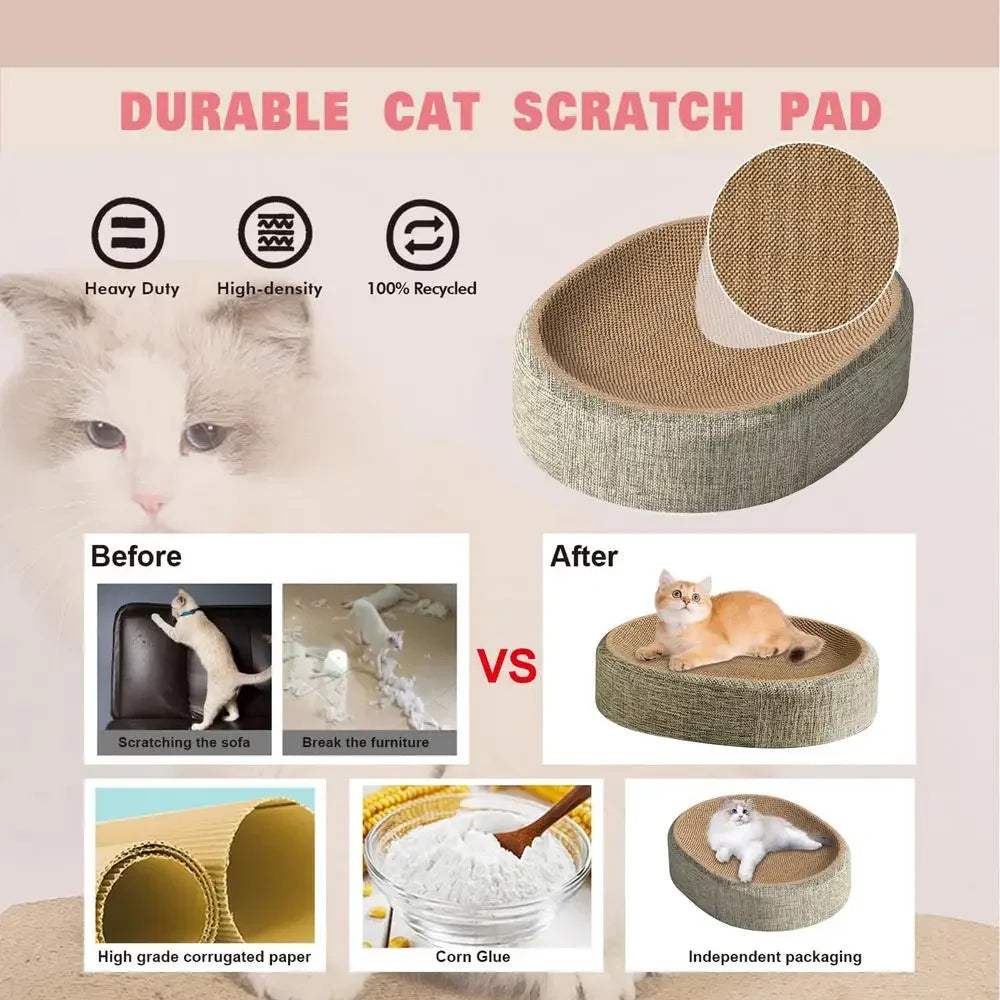 2-in-1 Sisal Cat Scratcher Bed — Furniture-Saving Lounger