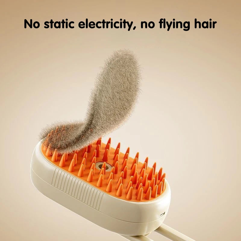 Iron Paw 3-in-1 Electric Steam Grooming Brush — Retractable Handle
