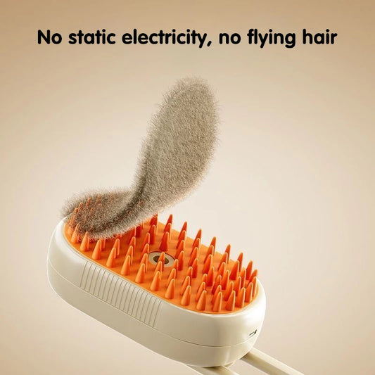 Iron Paw 3-in-1 Electric Steam Grooming Brush — Retractable Handle