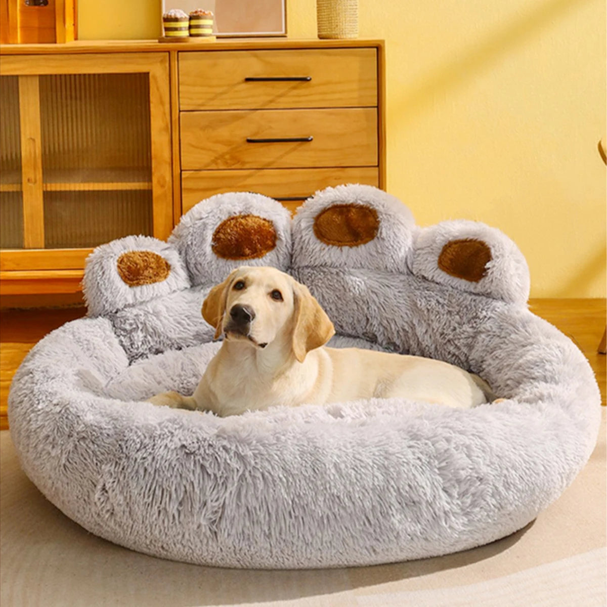 Iron Paw Fluffy Round Pet Bed