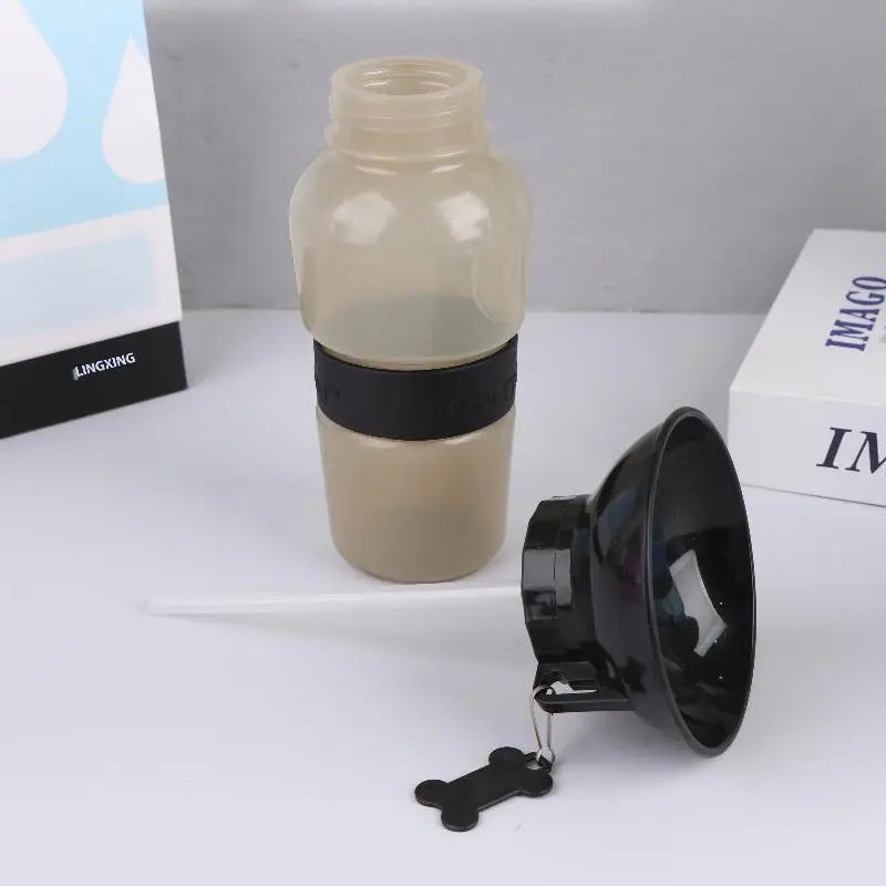 Portable Pet Water Bottle — Travel Drinking Bowl