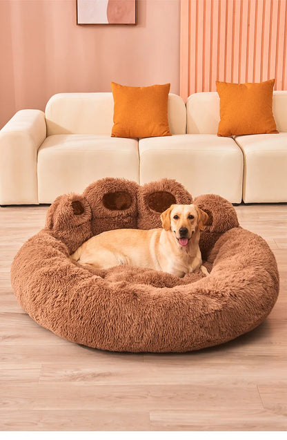 Iron Paw Fluffy Round Pet Bed