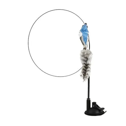 Simulation Bird Cat Teaser Wand — Interactive Feather Toy with Bell