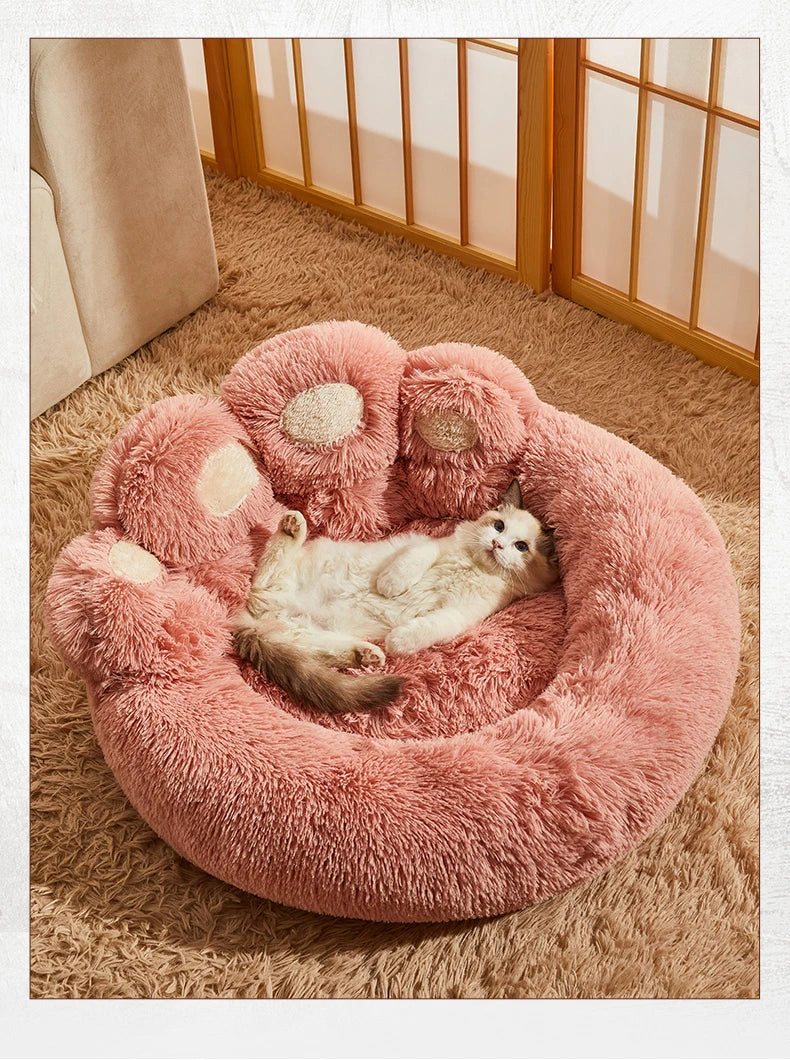 Iron Paw Fluffy Round Pet Bed