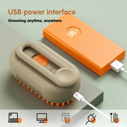 Iron Paw 3-in-1 Electric Steam Grooming Brush — Retractable Handle