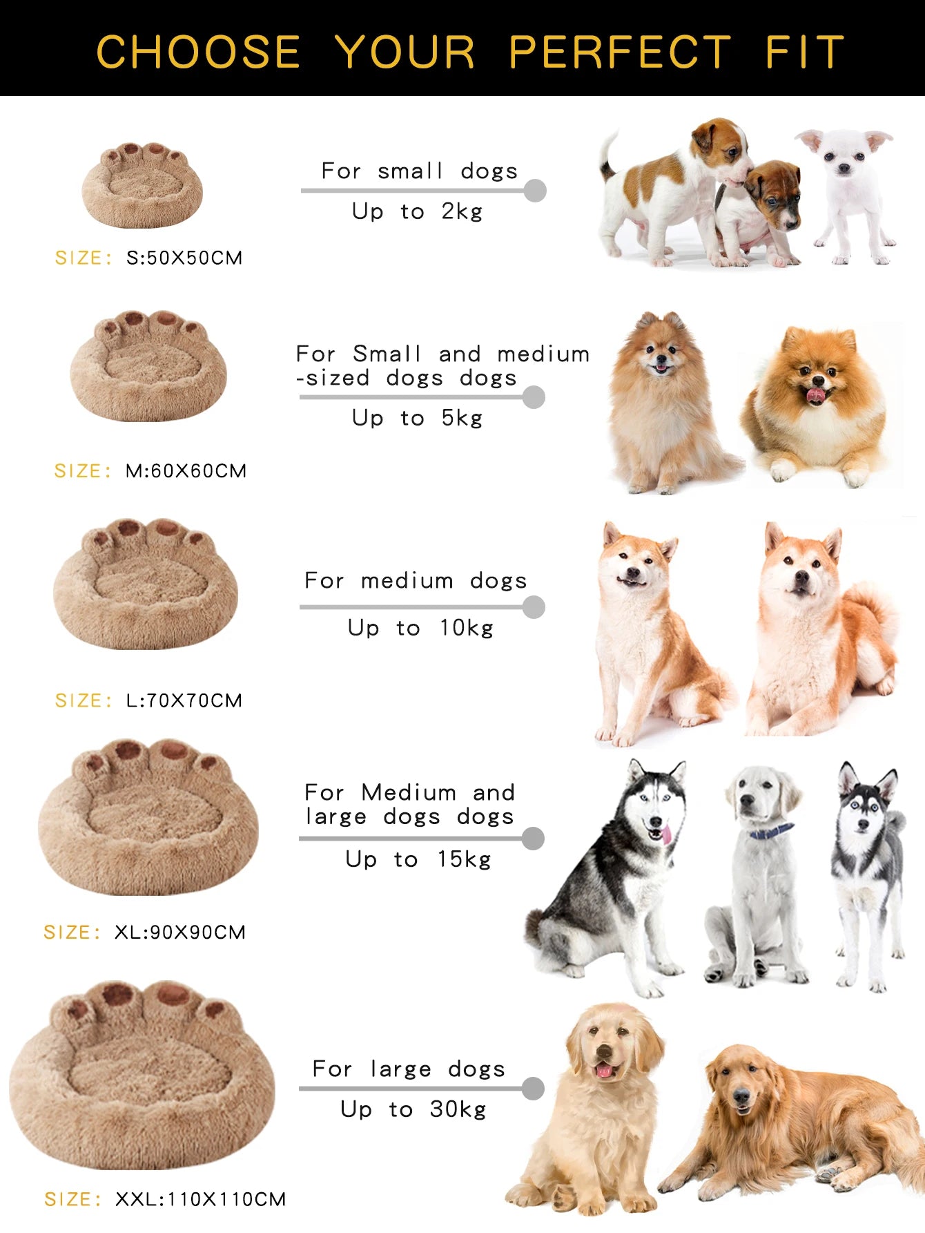 Iron Paw Fluffy Round Pet Bed