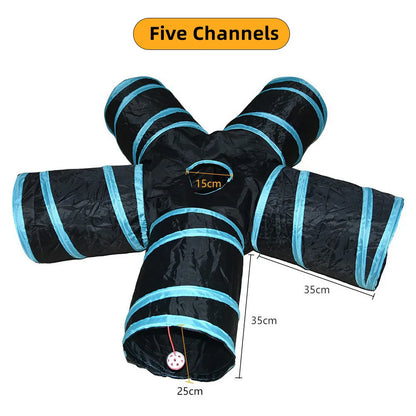 Foldable Crinkle Cat Tunnel — Multi-Way Play Tube
