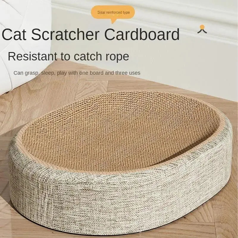 2-in-1 Sisal Cat Scratcher Bed — Furniture-Saving Lounger