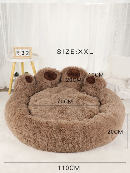 Iron Paw Fluffy Round Pet Bed