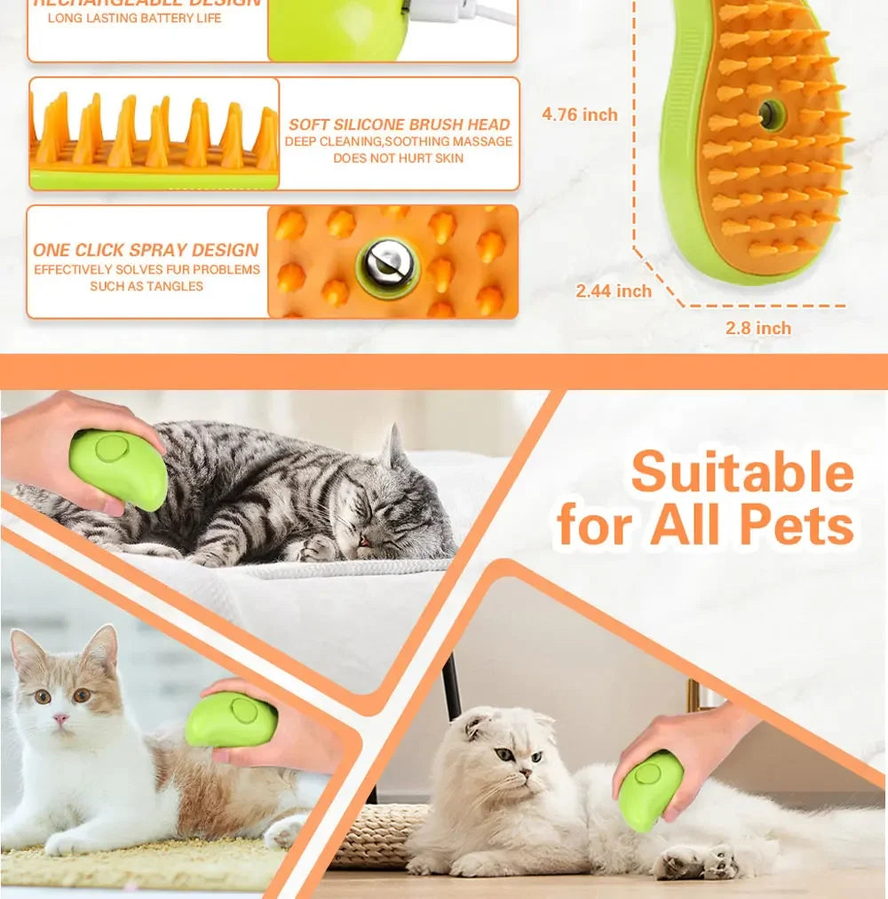 Iron Paw 3-in-1 Electric Steam Grooming Brush