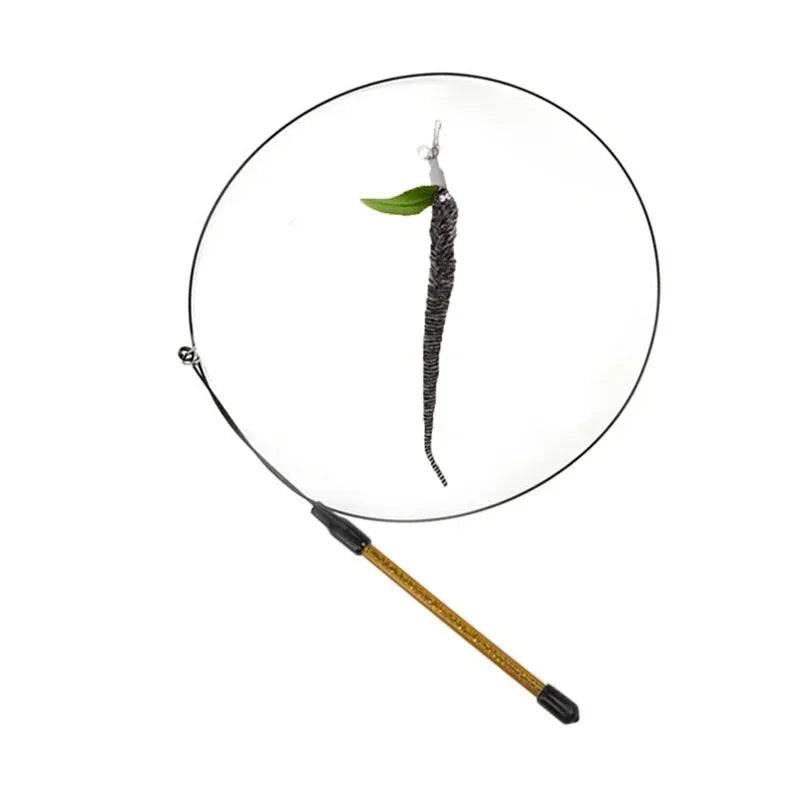 Simulation Bird Cat Teaser Wand — Interactive Feather Toy with Bell