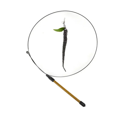 Simulation Bird Cat Teaser Wand — Interactive Feather Toy with Bell