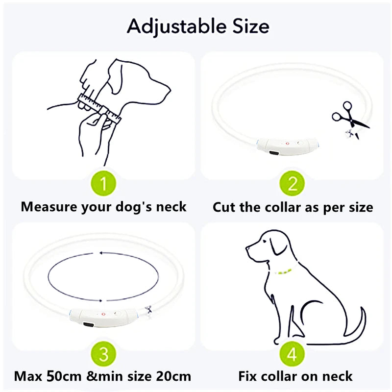 Iron Paw USB Rechargeable LED Safety Collar
