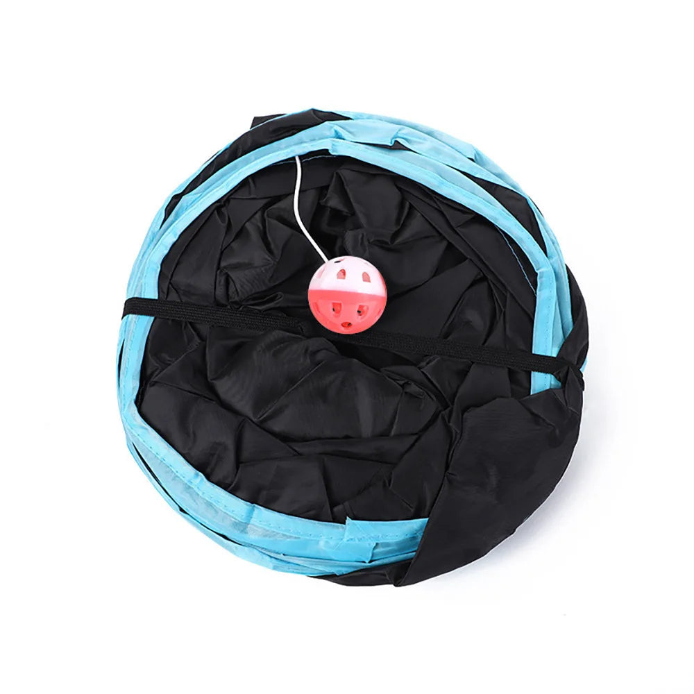 Foldable Crinkle Cat Tunnel — Multi-Way Play Tube