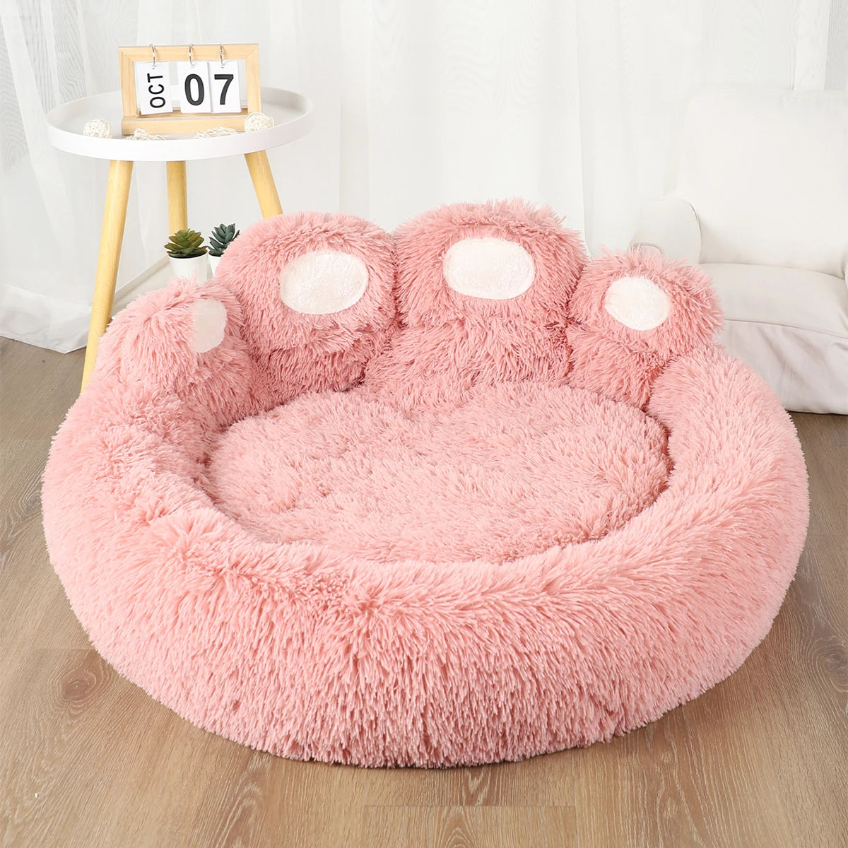 Iron Paw Fluffy Round Pet Bed
