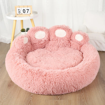 Iron Paw Fluffy Round Pet Bed