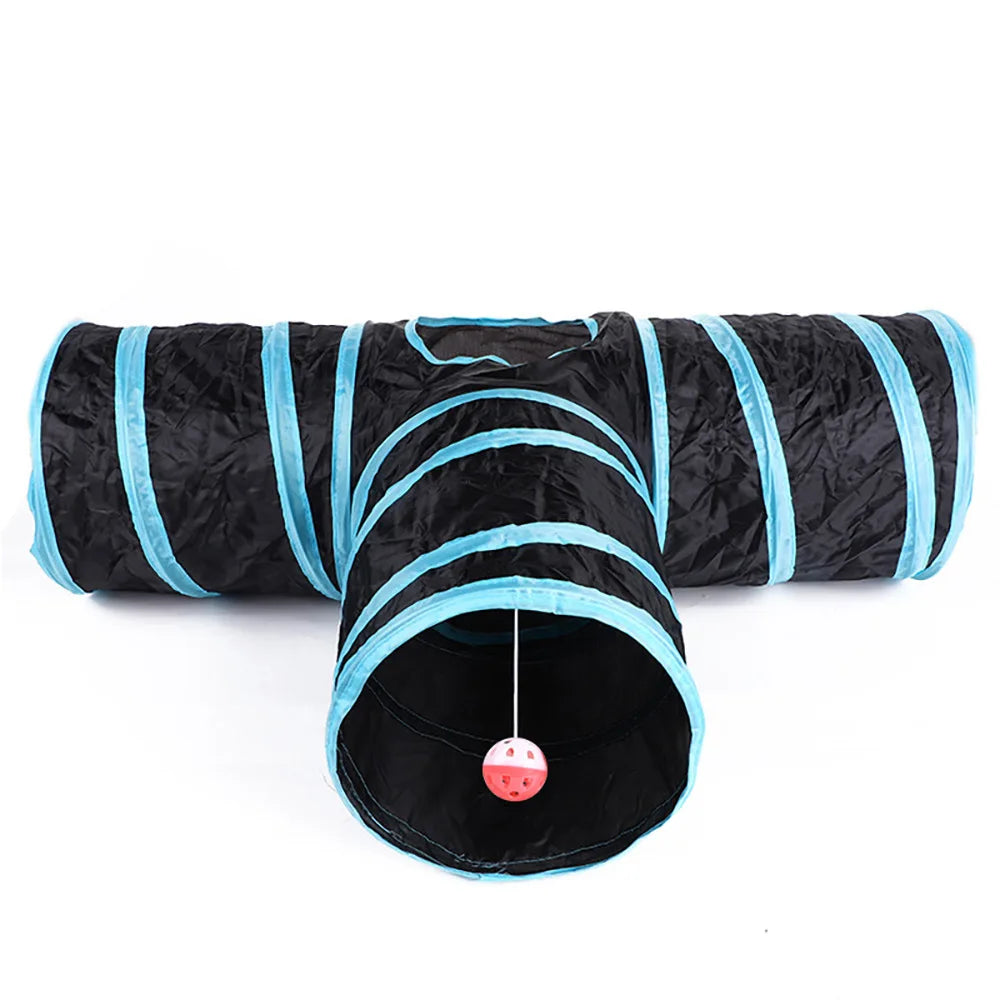 Foldable Crinkle Cat Tunnel — Multi-Way Play Tube