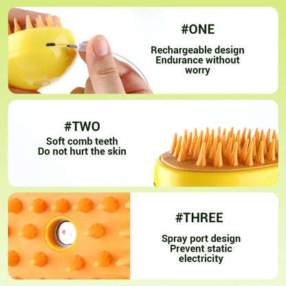 Iron Paw 3-in-1 Electric Steam Grooming Brush