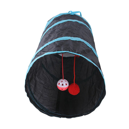 Foldable Crinkle Cat Tunnel — Multi-Way Play Tube