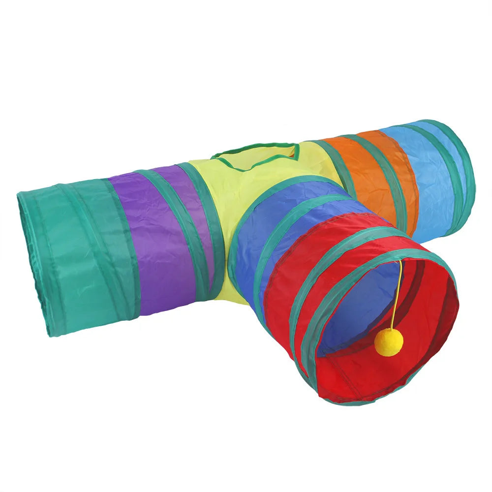 Foldable Crinkle Cat Tunnel — Multi-Way Play Tube
