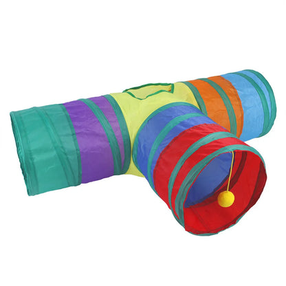 Foldable Crinkle Cat Tunnel — Multi-Way Play Tube