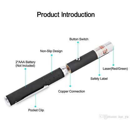 2-in-1 LED Laser Pointer — Cat Chase Toy & Flashlight