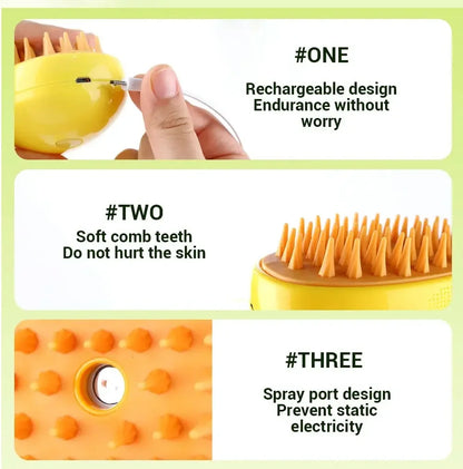Iron Paw 3-in-1 Electric Steam Grooming Brush
