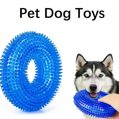 Iron Paw Indestructible Chew Ring - Natural Rubber Donut Toy for Large Breeds