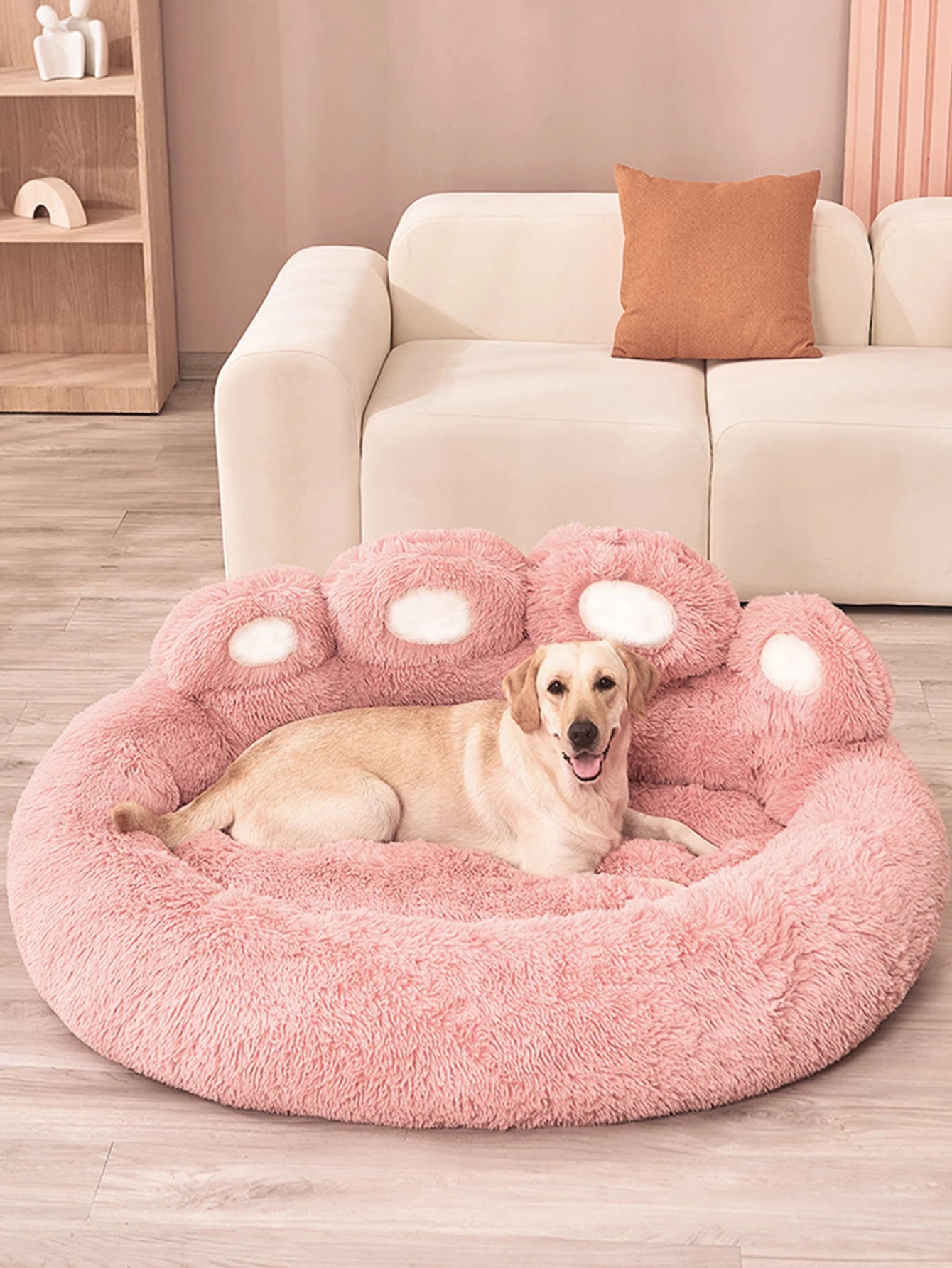 Iron Paw Fluffy Round Pet Bed