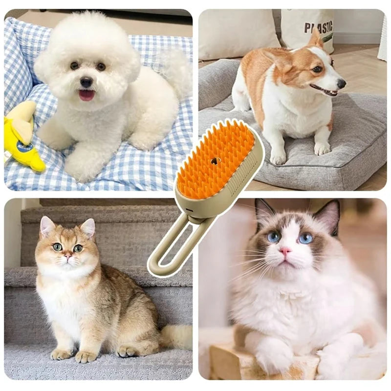 Iron Paw 3-in-1 Electric Steam Grooming Brush — Retractable Handle
