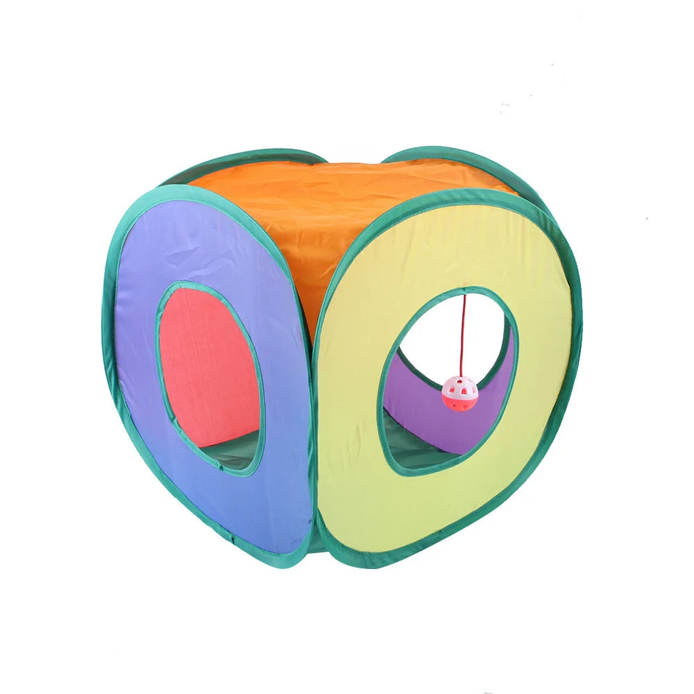 Foldable Crinkle Cat Tunnel — Multi-Way Play Tube