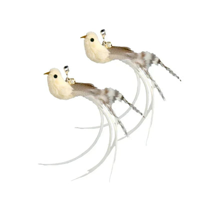 Simulation Bird Cat Teaser Wand — Interactive Feather Toy with Bell