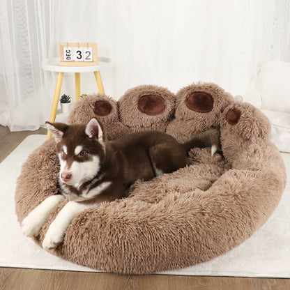 Iron Paw Fluffy Round Pet Bed