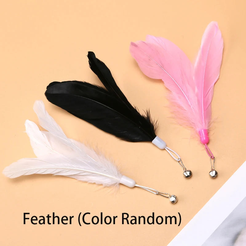 Interactive Feather Cat Wand — Suction Cup Hands-Free Teaser Toy