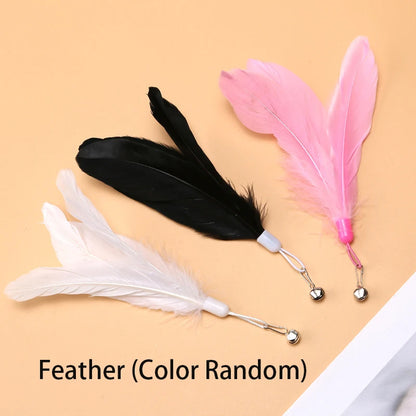 Interactive Feather Cat Wand — Suction Cup Hands-Free Teaser Toy