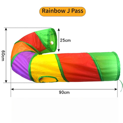 Foldable Crinkle Cat Tunnel — Multi-Way Play Tube