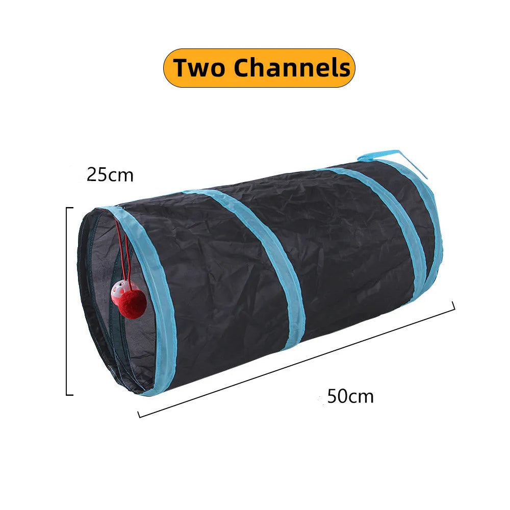 Foldable Crinkle Cat Tunnel — Multi-Way Play Tube