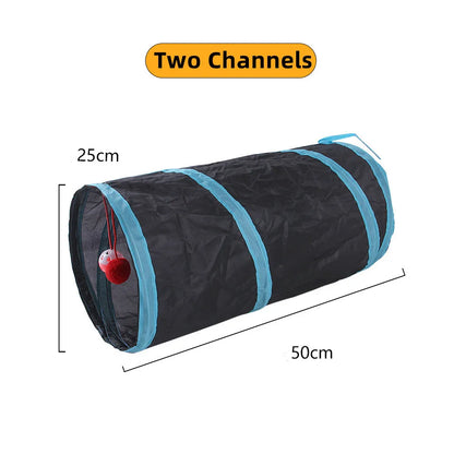 Foldable Crinkle Cat Tunnel — Multi-Way Play Tube