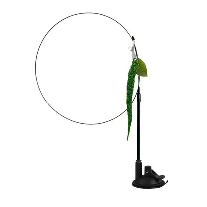 Simulation Bird Cat Teaser Wand — Interactive Feather Toy with Bell