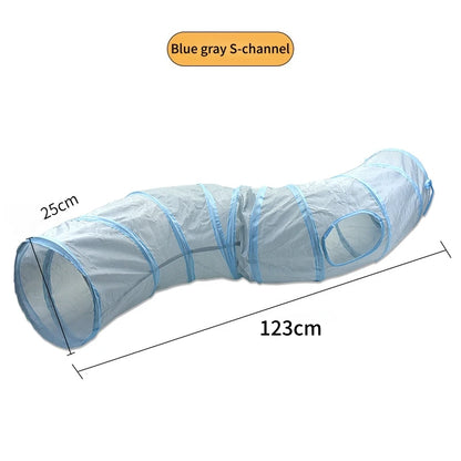 Foldable Crinkle Cat Tunnel — Multi-Way Play Tube