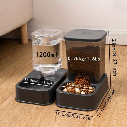 Automatic Gravity Pet Feeder & Water Bowl Set