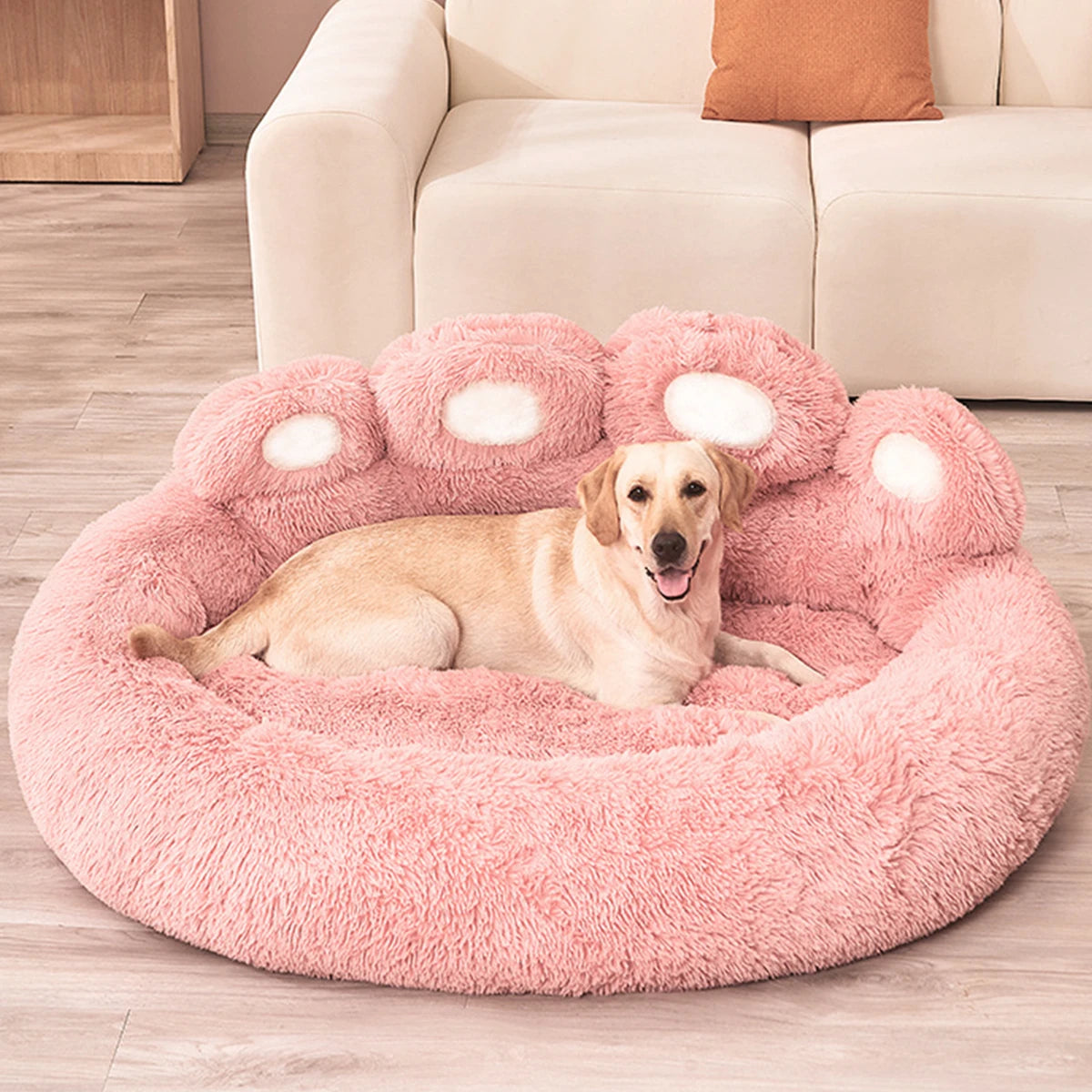 Iron Paw Fluffy Round Pet Bed