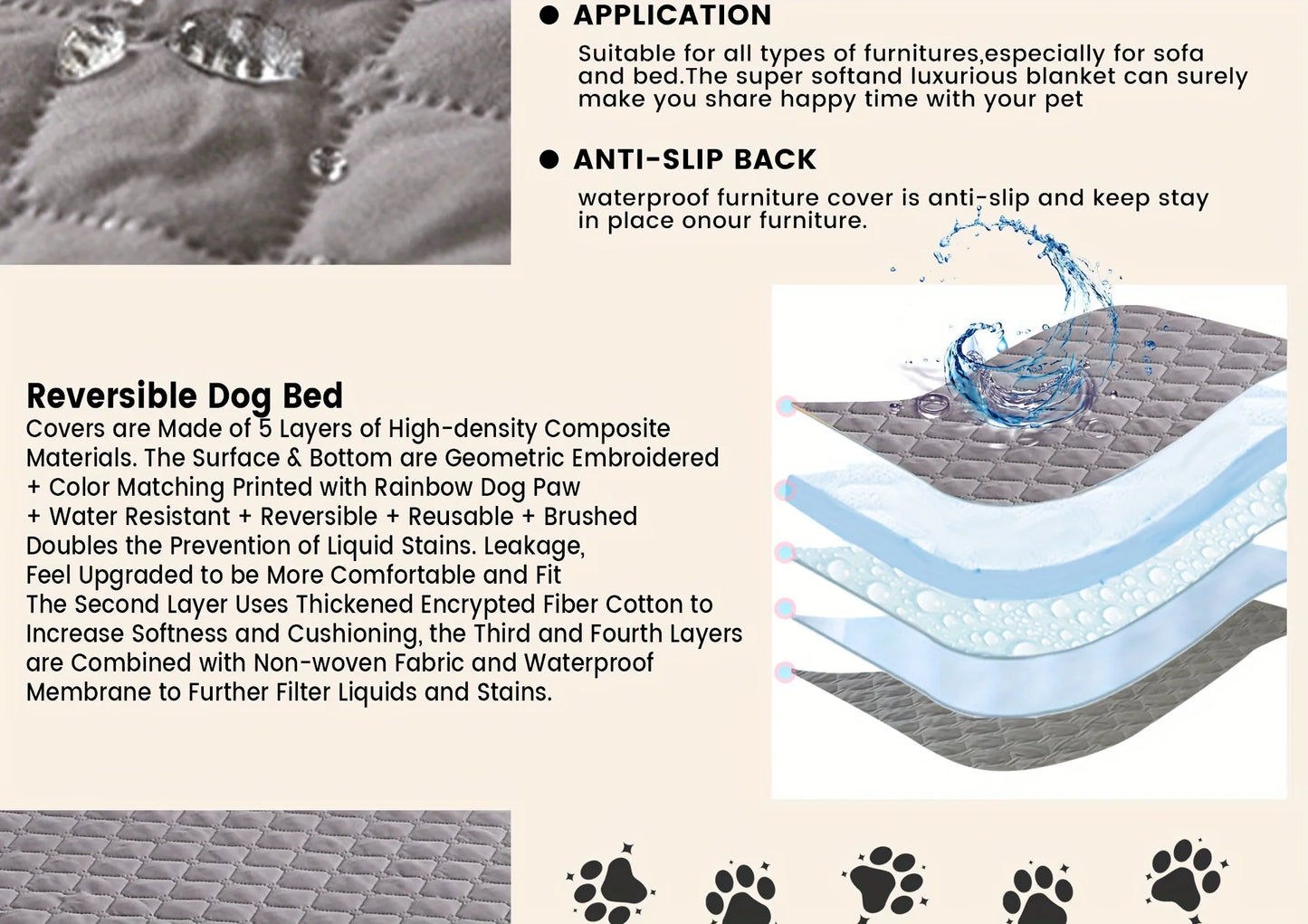 Iron Paw Waterproof Pet Blanket and Furniture Cover
