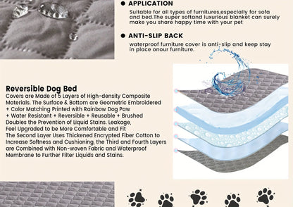 Iron Paw Waterproof Pet Blanket and Furniture Cover